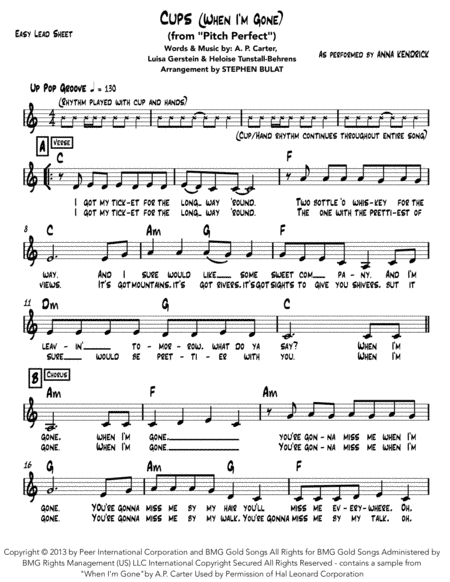 Cups (when I'm Gone) (arr. Stephen Bulat)