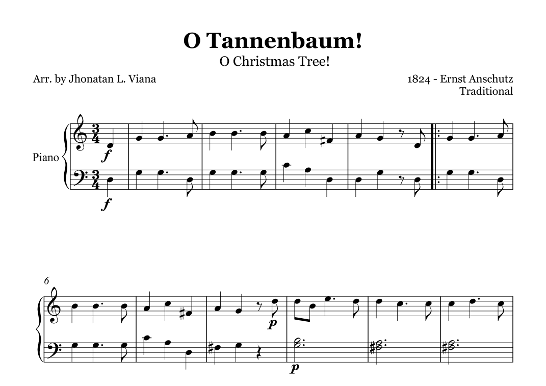 Oh! Tannenbaum! (Oh! Christmas Tree!) (arr. Jhonatan Lucio Viana)