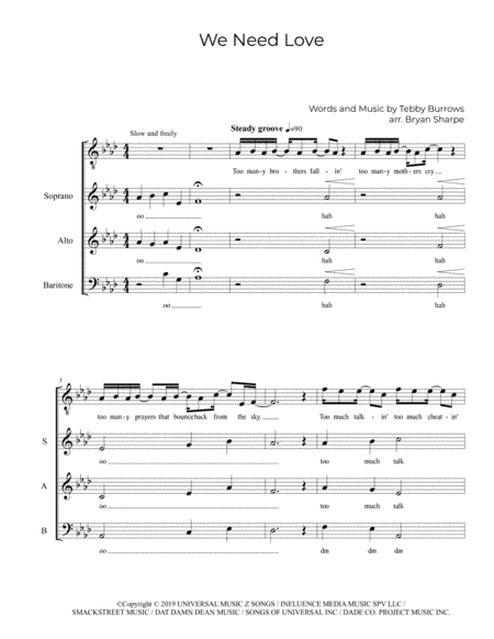 We Need Love (arr. Bryan Sharpe)