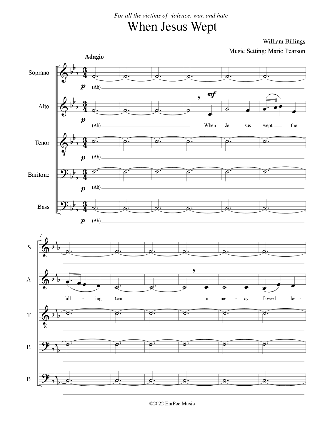When Jesus Wept (arr. Mario Pearson)