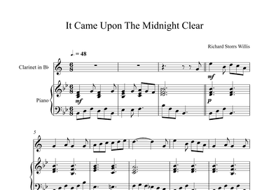 It Came Upon The Midnight Clear - Richard Storrs Willis (Clarinet + Piano) (arr. Digital Book Music)