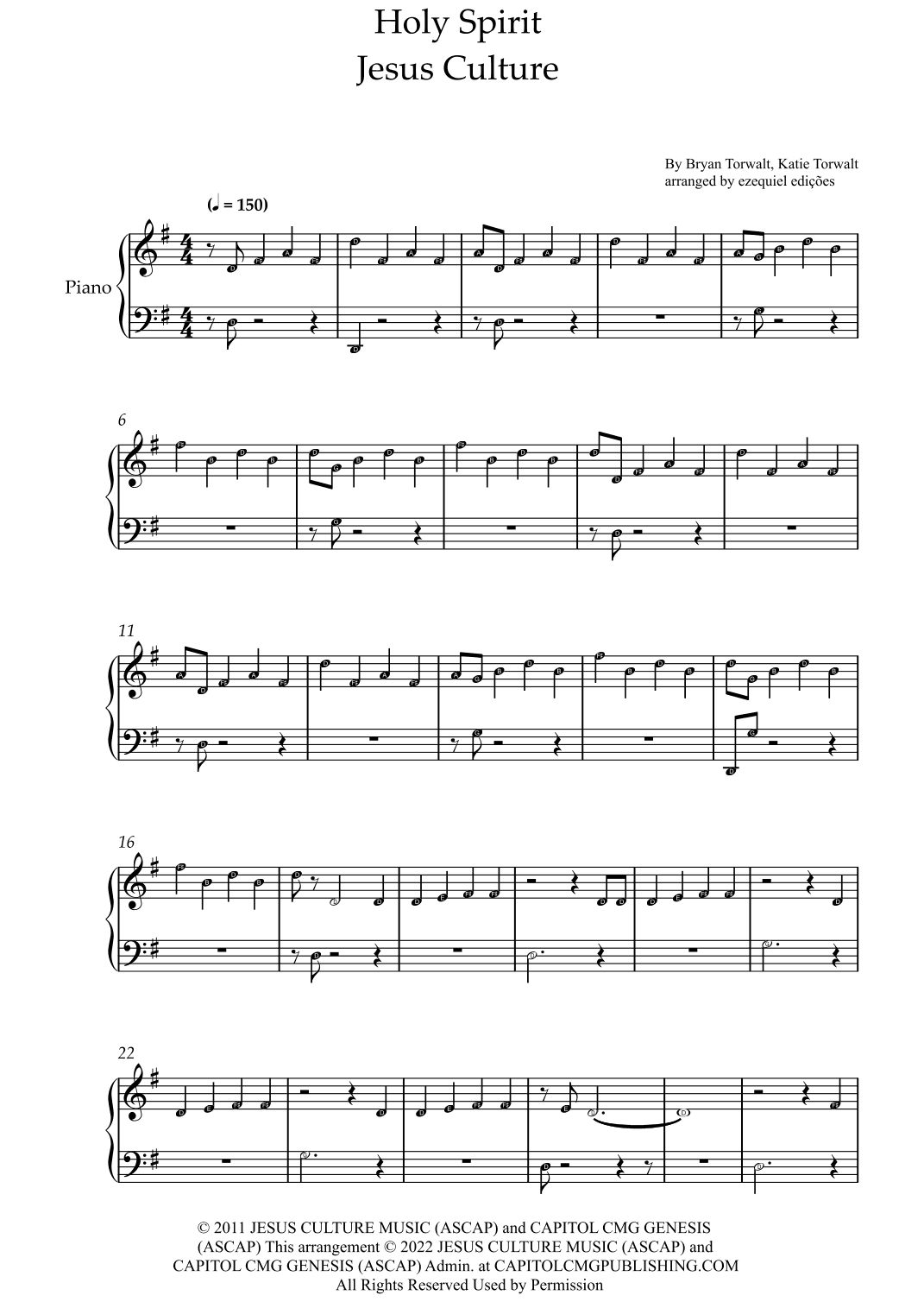 Holy Spirit (arr. BY EZEQUIEL EDIÇÕES)