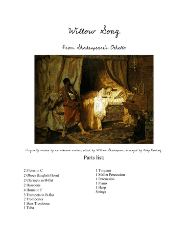 Willow Song - From Shakespeare's Othello (arr. Riley Bertholf)