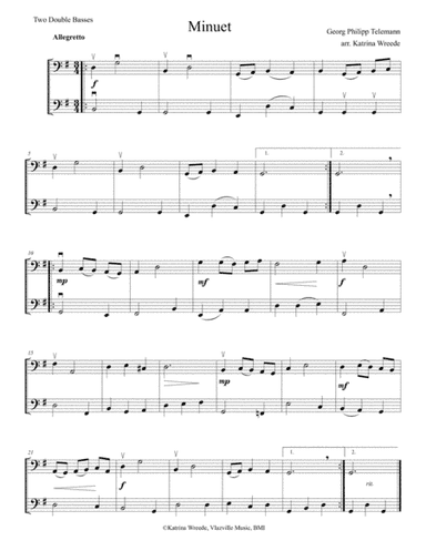 Minuet for Two Double Bass by Telemann (arr. Katrina Wreede)