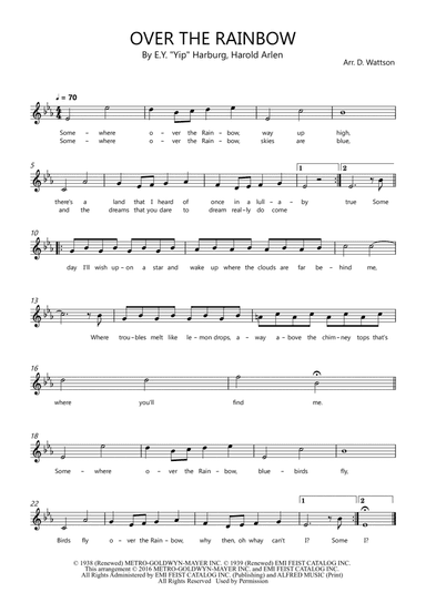 Over The Rainbow (arr. Douglas Wattson)