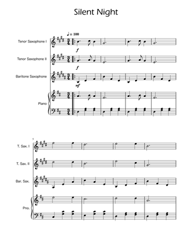 Silent Night - Sax Trio w/ Piano (arr. Ygor Nunes)