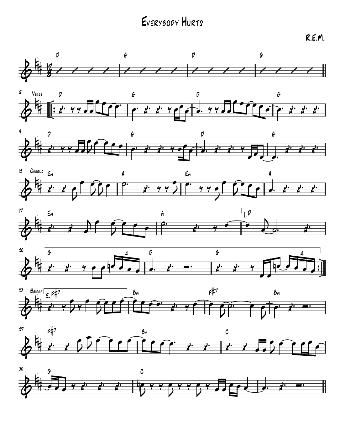Everybody Hurts (arr. Cameron Stahl)