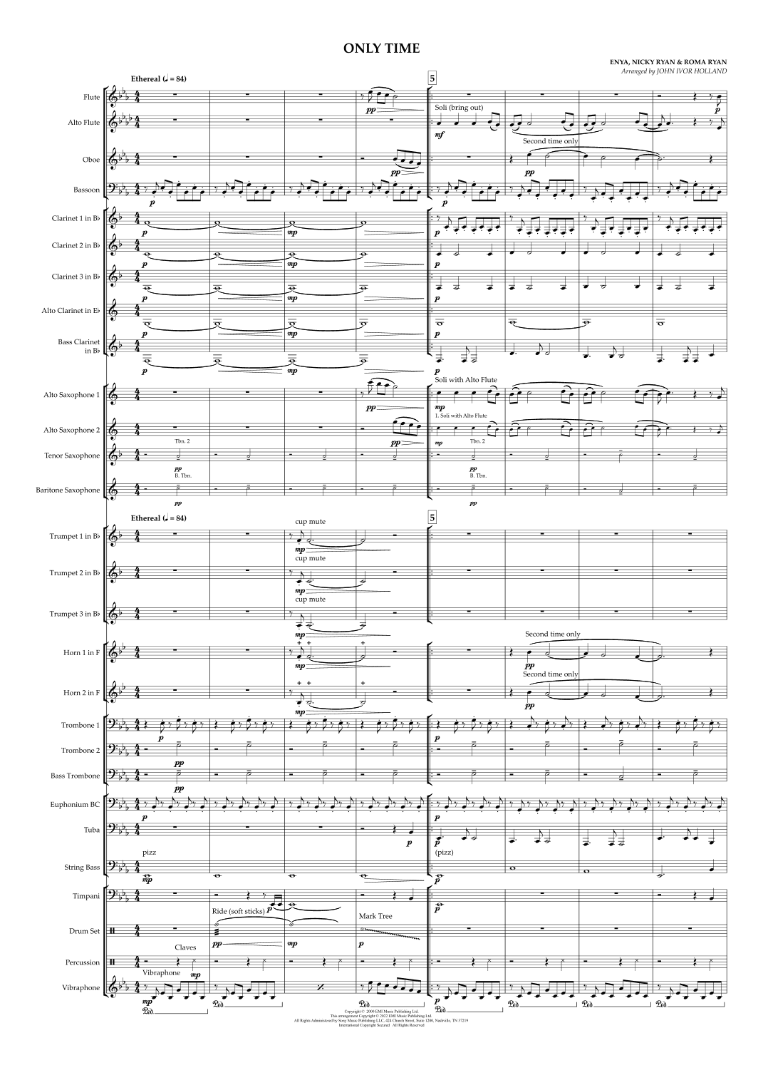 Only Time (arr. John Ivor Holland)