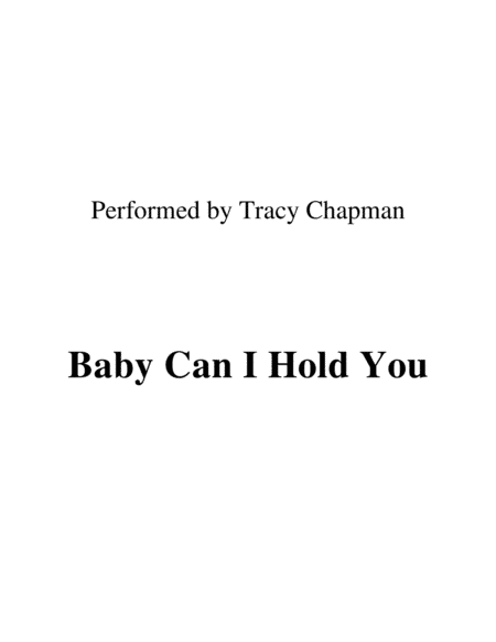 Baby Can I Hold You (arr. Ronn M)