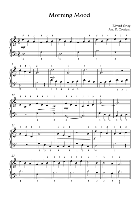 Morning Mood (Morning - Peer Gynt) (arr. D. Costigan)