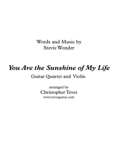 You Are The Sunshine Of My Life (arr. Christopher Teves)