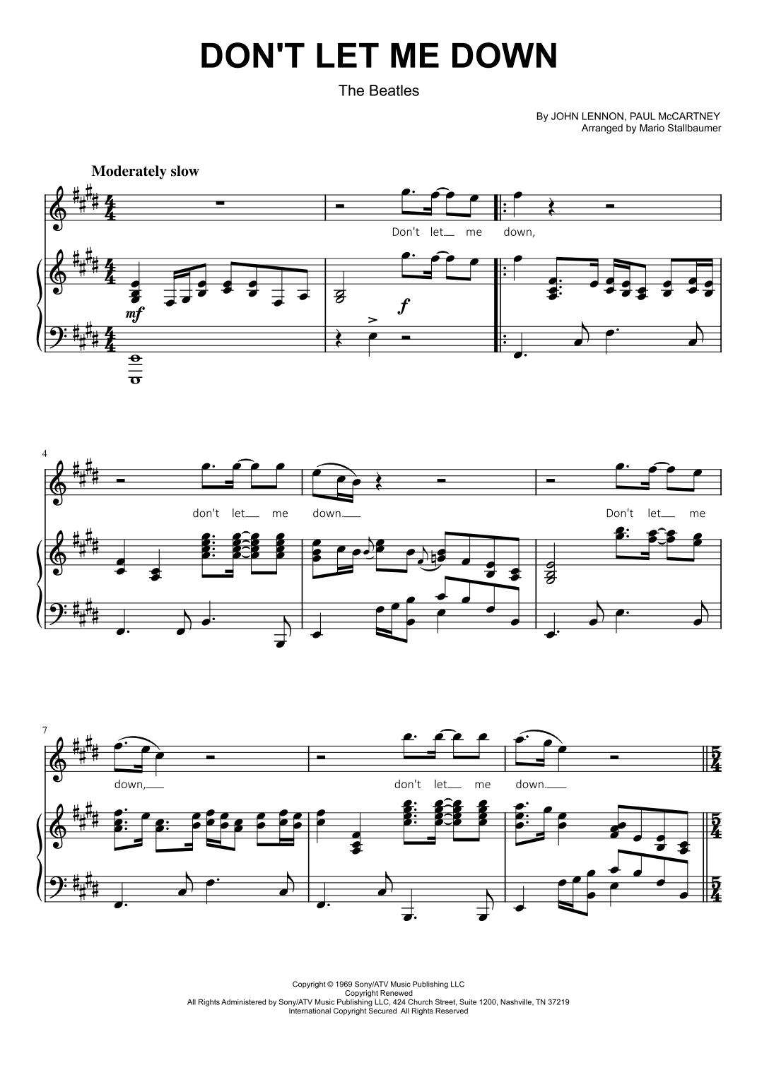 Don't Let Me Down (arr. Mario Stallbaumer)