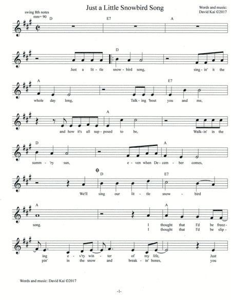 Just a Little Snowbird Song