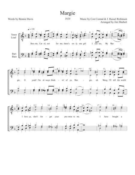 Margie (arr. Jim Shubert)