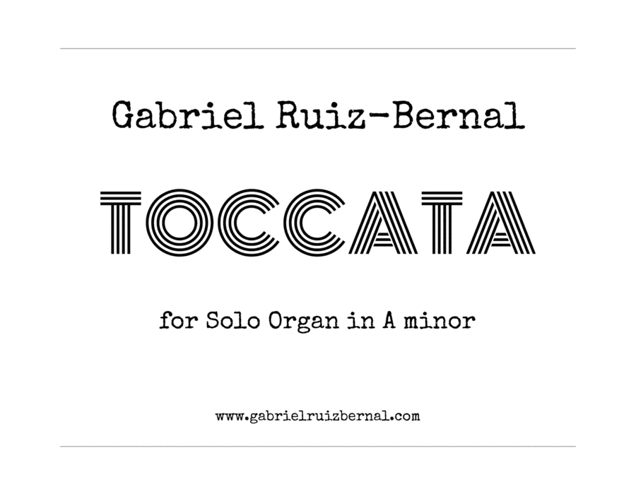 TOCCATA for Organ in A minor