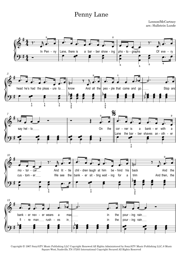 Penny Lane (arr. Hallstein Lunde)