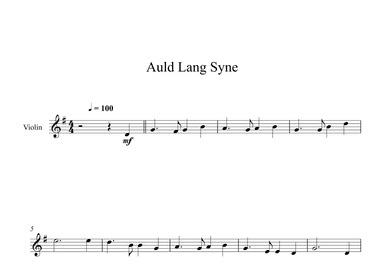 Auld Lang Syne (Violin) (arr. Digital Book Music)