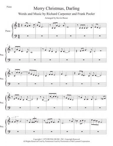 Merry Christmas, Darling (arr. Kevin Busse)