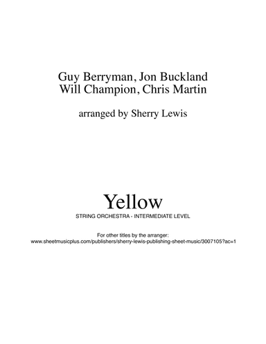 Yellow (arr. Sherry Lewis)