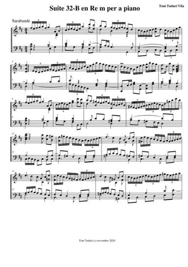 Sarabande of barroque suite nº32B - (Toni Tudurí - novembre 2020)