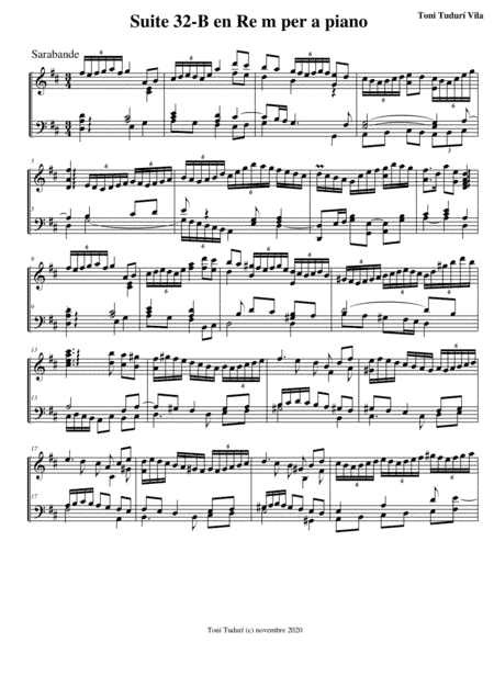 Sarabande of barroque suite nº32B - (Toni Tudurí - novembre 2020)