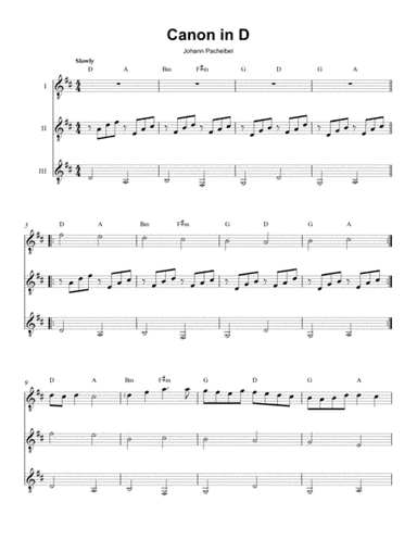 Canon In D (tenor trio) (arr. Music Merchant)