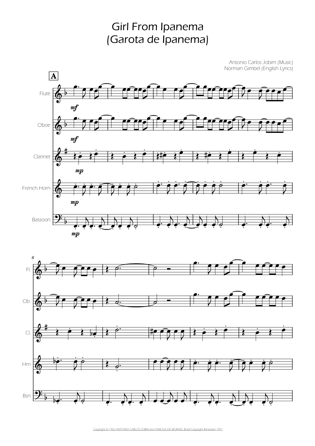 The Girl From Ipanema (garôta De Ipanema) (arr. Ygor Nunes)