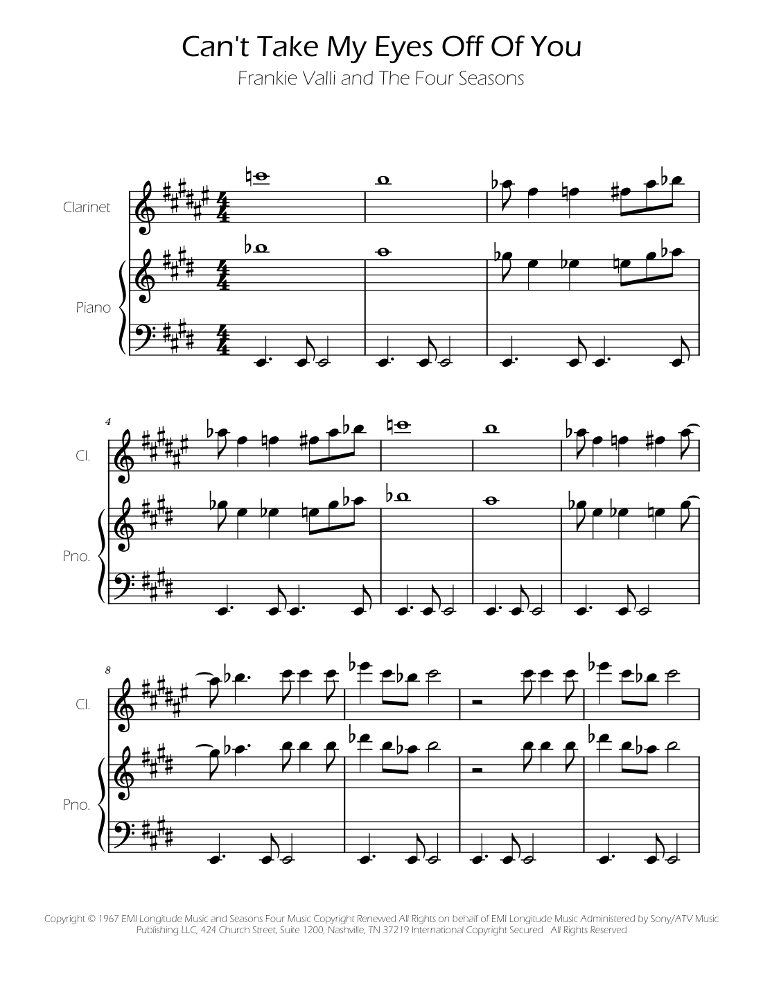 Can't Take My Eyes Off Of You (arr. Ygor Nunes)