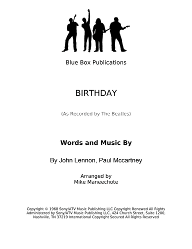 Birthday (arr. Mike Maneechote)
