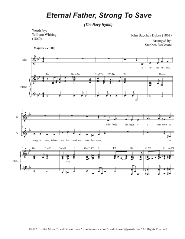 Eternal Father, Strong To Save (The Navy Hymn) (Duet for Soprano and Alto solo) (arr. Stephen DeCesare)