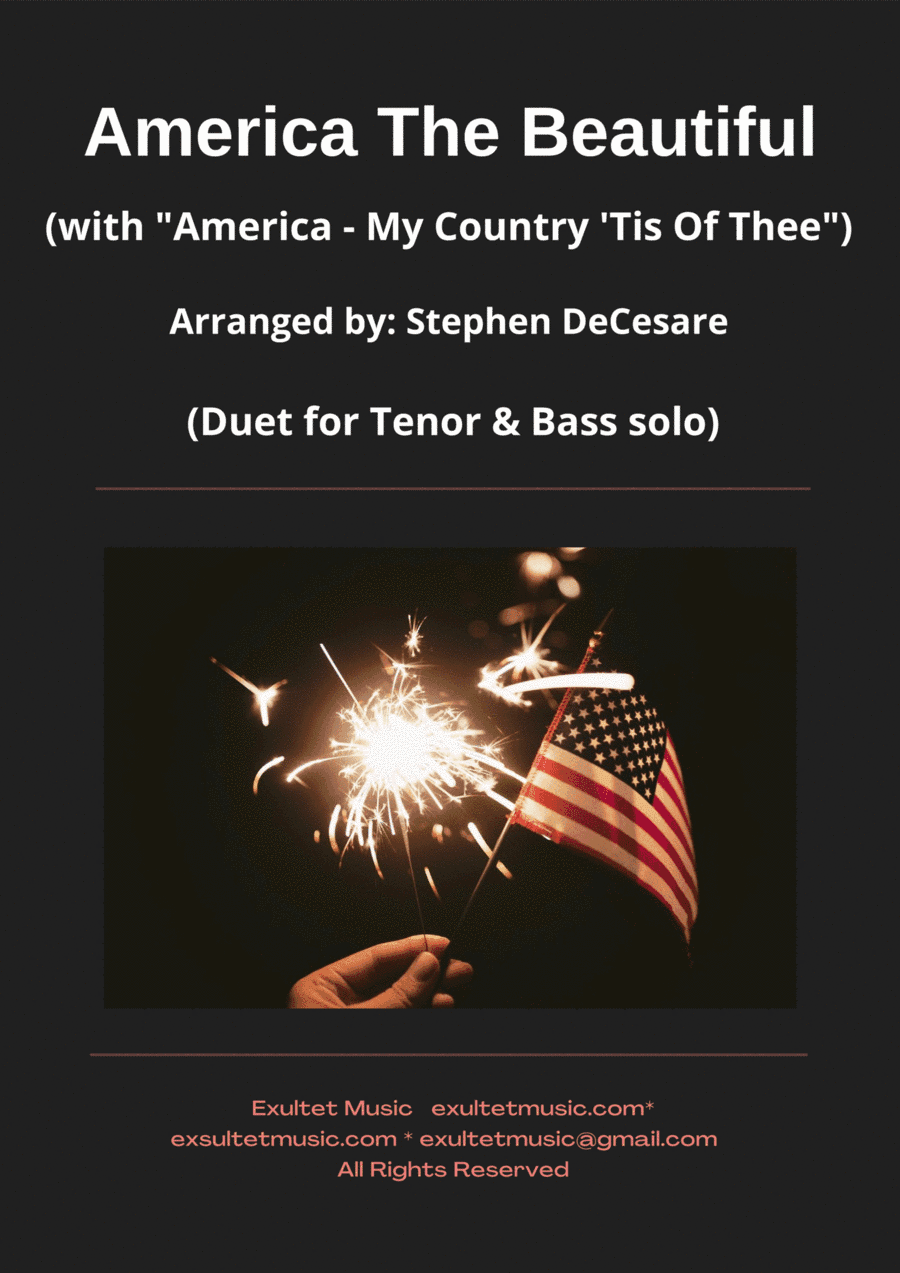 America The Beautiful (with "America - My Country 'Tis Of Thee") (Duet for Tenor and Bass solo) (arr. Stephen DeCesare)