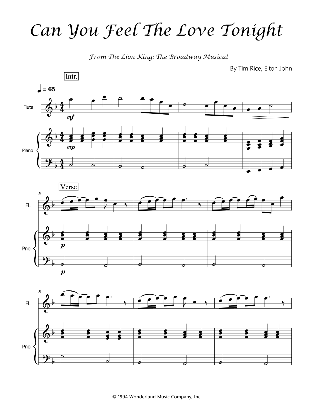 Can You Feel The Love Tonight (arr. Luís Gustavo Rossato)
