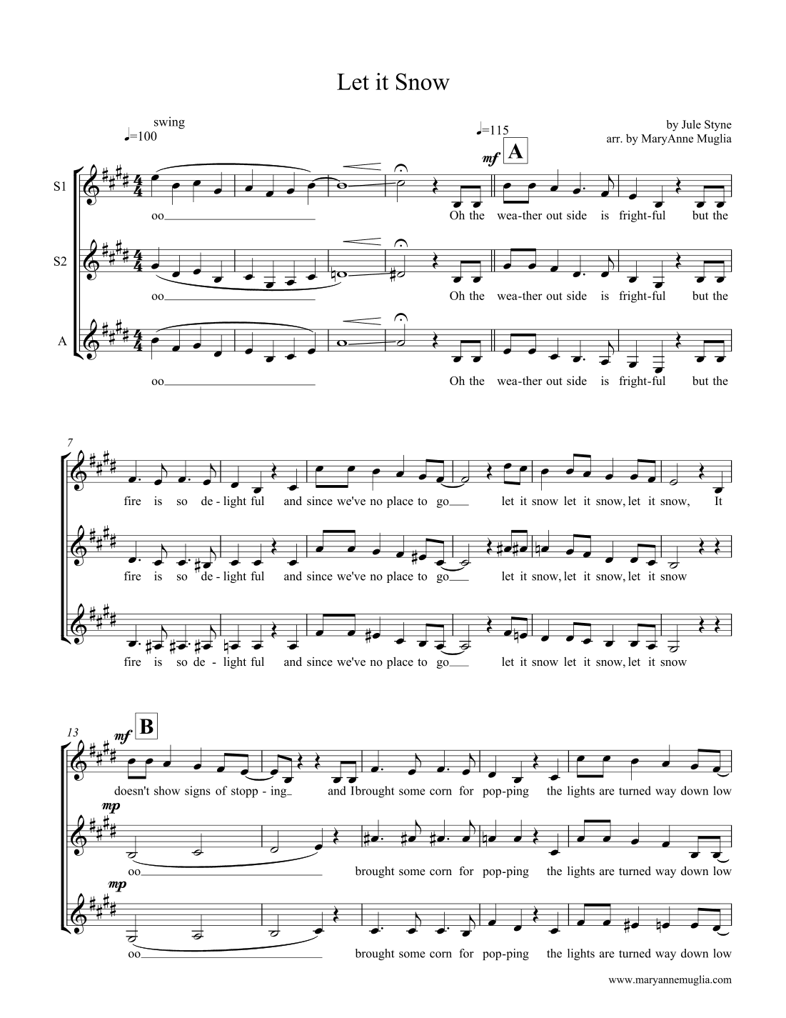 Let It Snow! Let It Snow! Let It Snow! (arr. MaryAnne Muglia Smith)