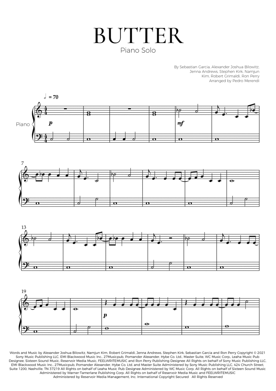 Butter (arr. Pedro Merendi)