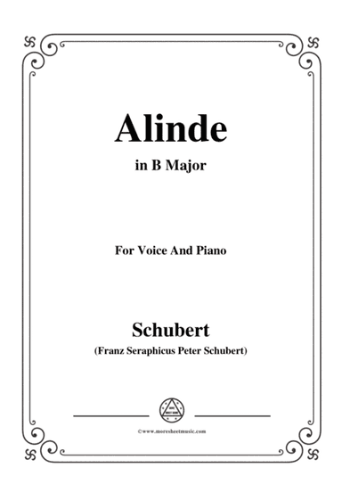 Schubert-Alinde,in B Major,Op.81,No.1,for Voice and Piano (arr. MSM)