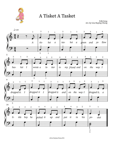 A Tisket A Tasket (Beginner to Level 1) (arr. Lisa Ruping Cheng)