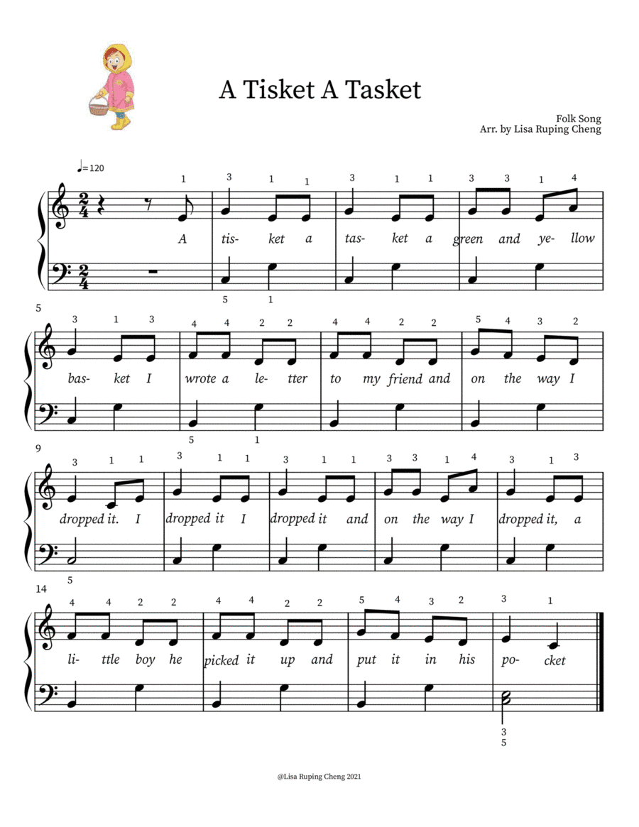 A Tisket A Tasket (Beginner to Level 1) (arr. Lisa Ruping Cheng)