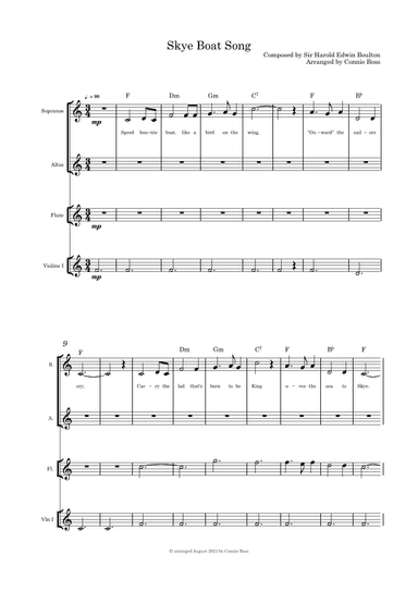 Skye Boat Song - vocal duet, flute and violin (arr. Connie Boss)