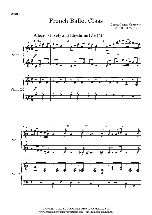 French Ballet Class (arr. Daryl McKenzie)