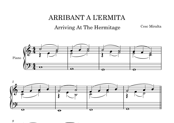 ARRIBANT A L'ERMITA Pno Solo