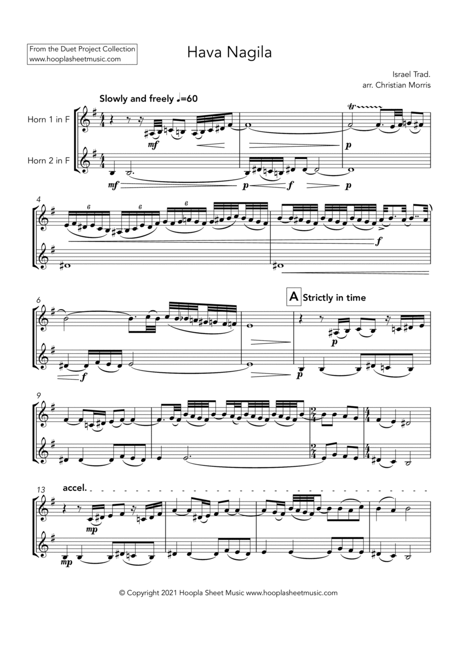 Hava Nagila (arr. Christian Morris)