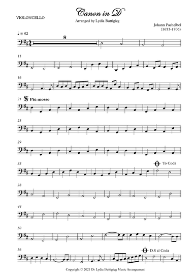 Canon in D (arr. Dr Lydia Buttigieg)