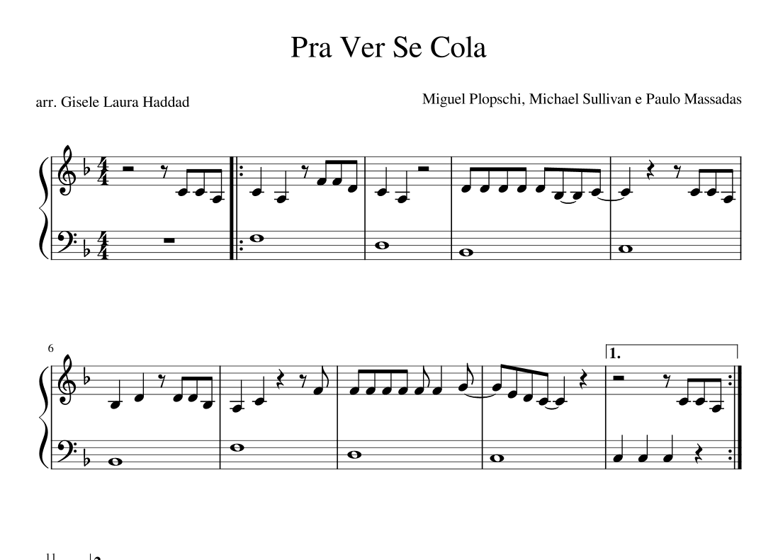 Pra Ver Se Cola (arr. Gisele Laura Haddad)