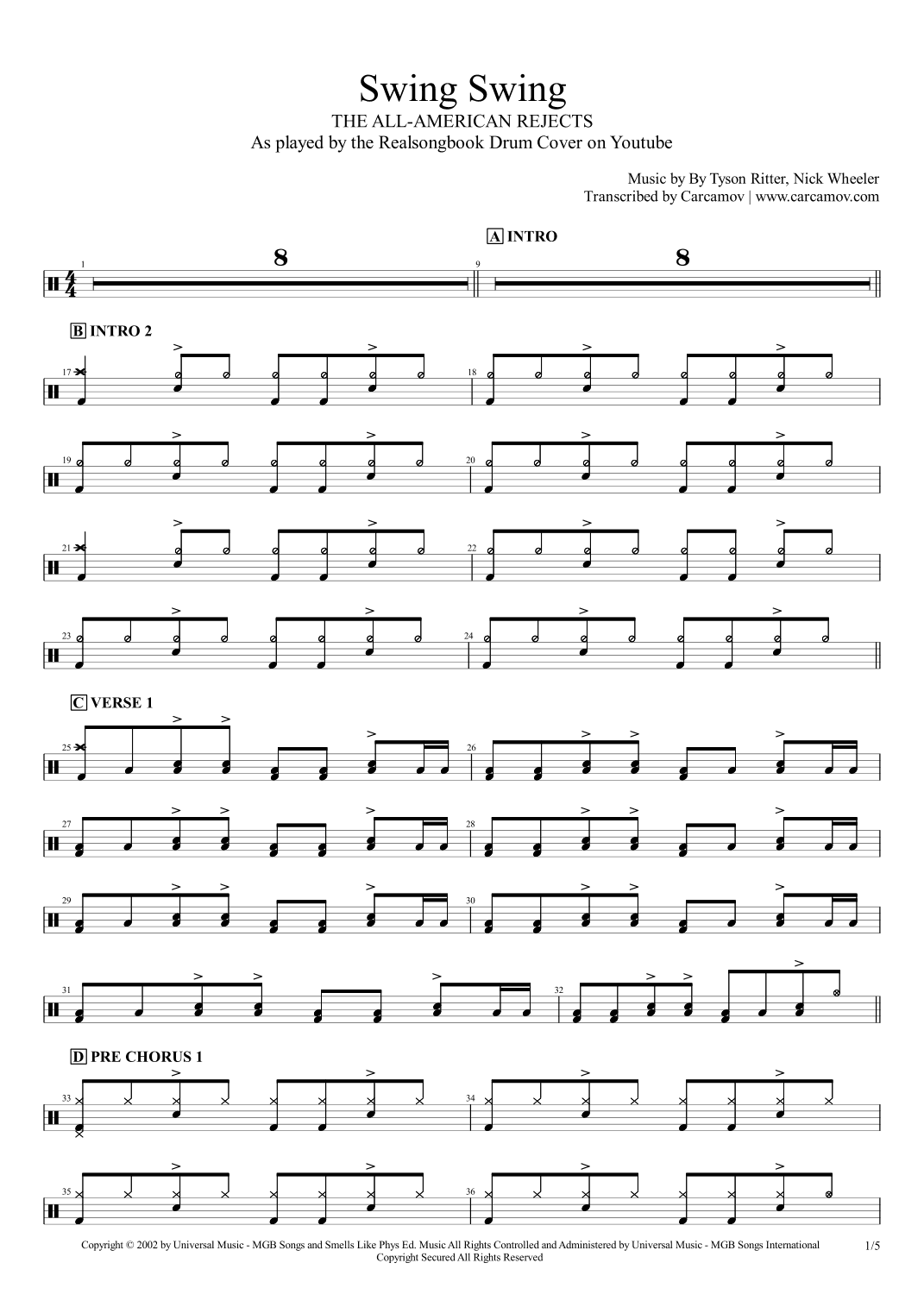 Swing Swing (arr. Realsongbook)