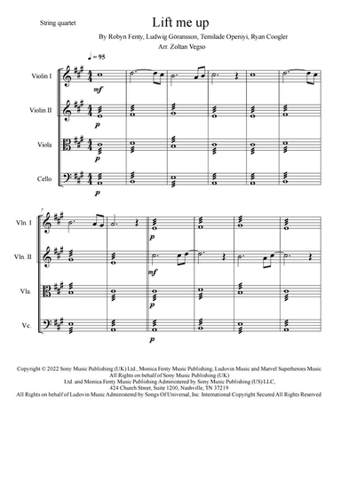Lift Me Up (arr. Zoltan Vegso)