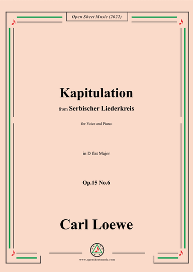 Loewe-Kapitulation,in D flat Major,Op.15 No.6 (arr. OSM Press)