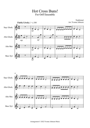 Hot Cross Buns! - For Orff Ensemble (arr. Yvonne Johnson)