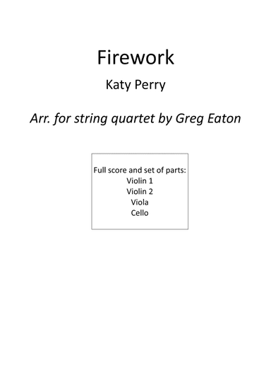 Firework (arr. Greg Eaton)