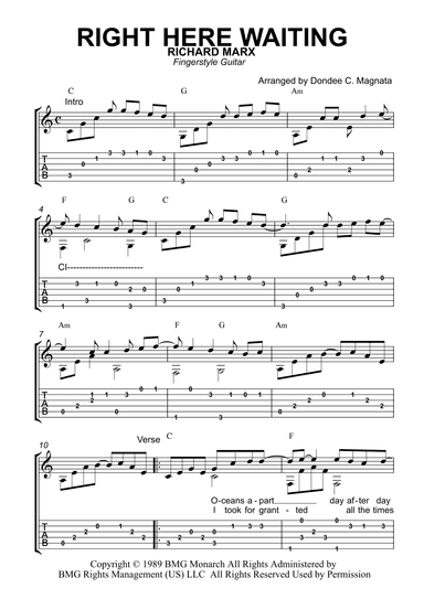 Right Here Waiting (arr. Dondee)