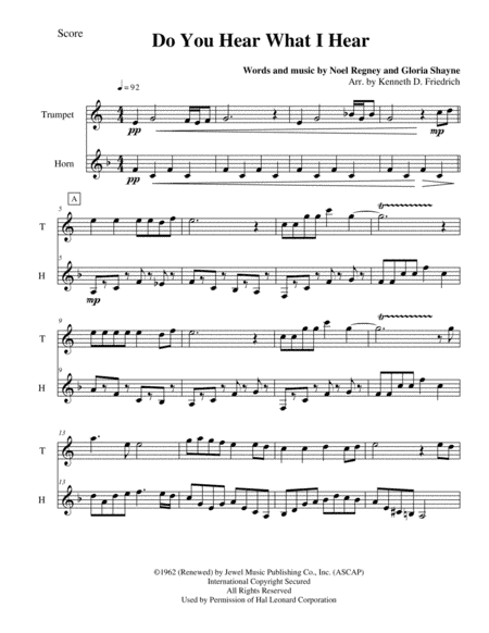 Do You Hear What I Hear (arr. Kenneth D. Friedrich)